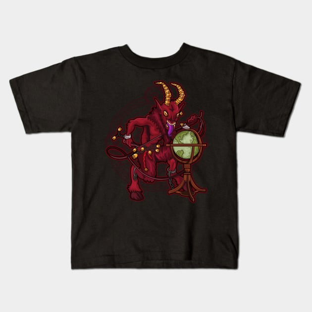 Greetings From Krampus Christmas Kids T-Shirt by E